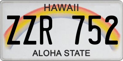 HI license plate ZZR752