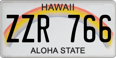 HI license plate ZZR766