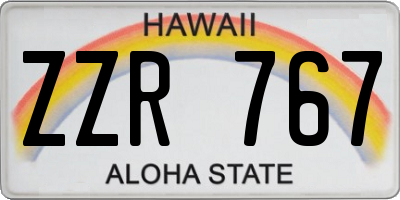 HI license plate ZZR767