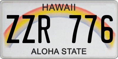 HI license plate ZZR776