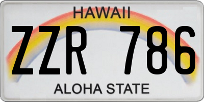 HI license plate ZZR786