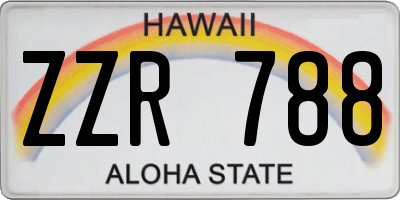 HI license plate ZZR788
