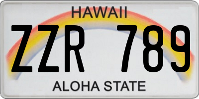 HI license plate ZZR789