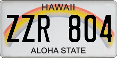 HI license plate ZZR804