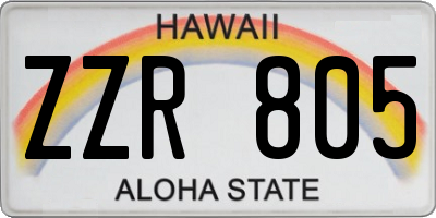 HI license plate ZZR805