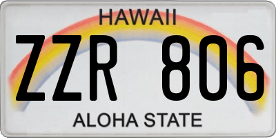 HI license plate ZZR806