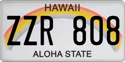 HI license plate ZZR808