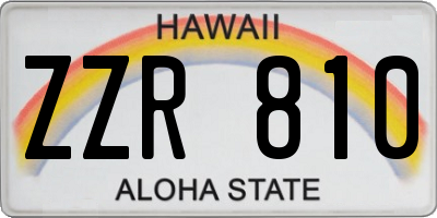 HI license plate ZZR810