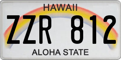 HI license plate ZZR812
