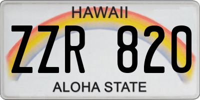 HI license plate ZZR820