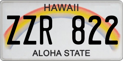 HI license plate ZZR822