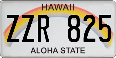 HI license plate ZZR825