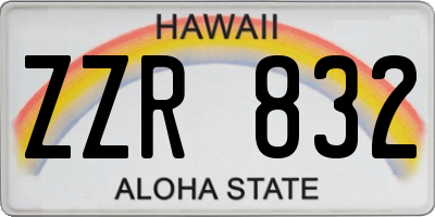 HI license plate ZZR832