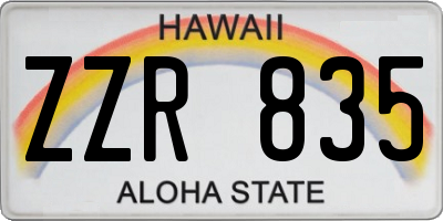 HI license plate ZZR835