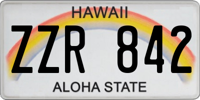 HI license plate ZZR842
