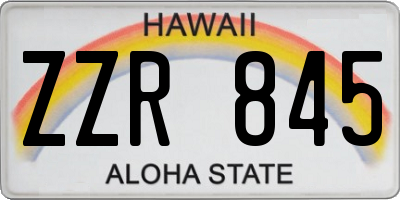 HI license plate ZZR845