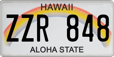 HI license plate ZZR848