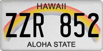 HI license plate ZZR852