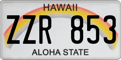 HI license plate ZZR853