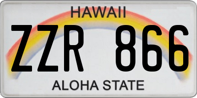 HI license plate ZZR866