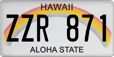 HI license plate ZZR871