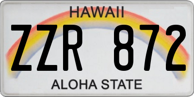 HI license plate ZZR872
