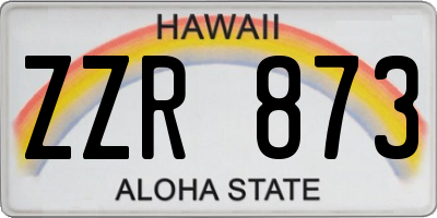 HI license plate ZZR873