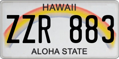 HI license plate ZZR883