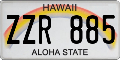 HI license plate ZZR885