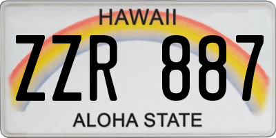 HI license plate ZZR887