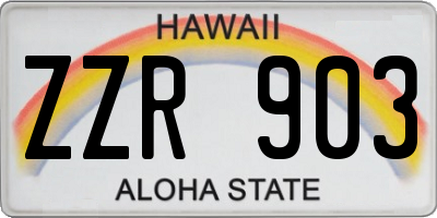HI license plate ZZR903