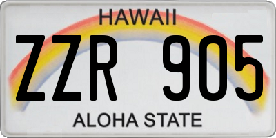 HI license plate ZZR905