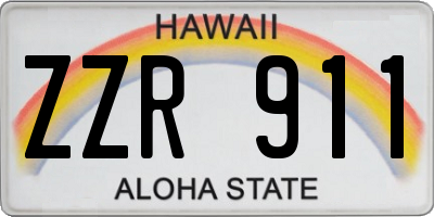 HI license plate ZZR911