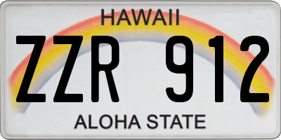 HI license plate ZZR912