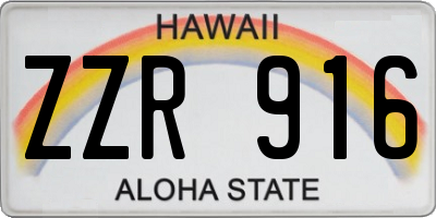 HI license plate ZZR916