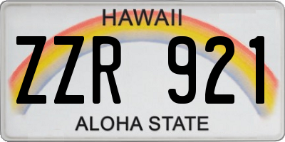 HI license plate ZZR921