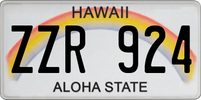 HI license plate ZZR924