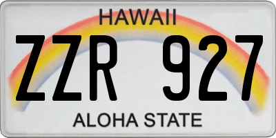 HI license plate ZZR927