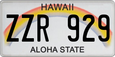 HI license plate ZZR929