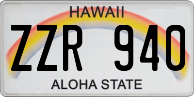 HI license plate ZZR940