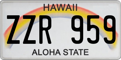 HI license plate ZZR959