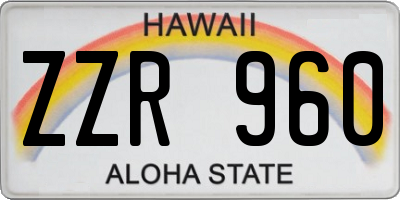 HI license plate ZZR960