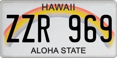 HI license plate ZZR969