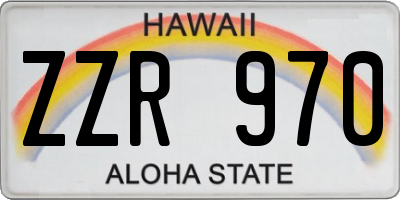 HI license plate ZZR970