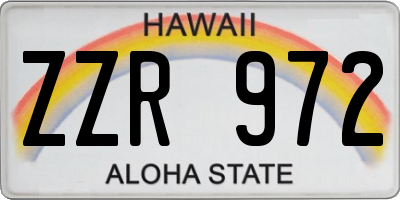 HI license plate ZZR972