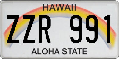HI license plate ZZR991