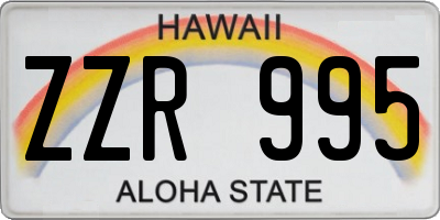 HI license plate ZZR995