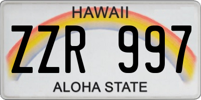HI license plate ZZR997