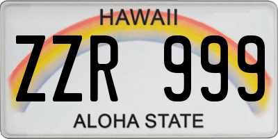 HI license plate ZZR999