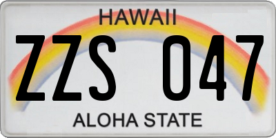 HI license plate ZZS047